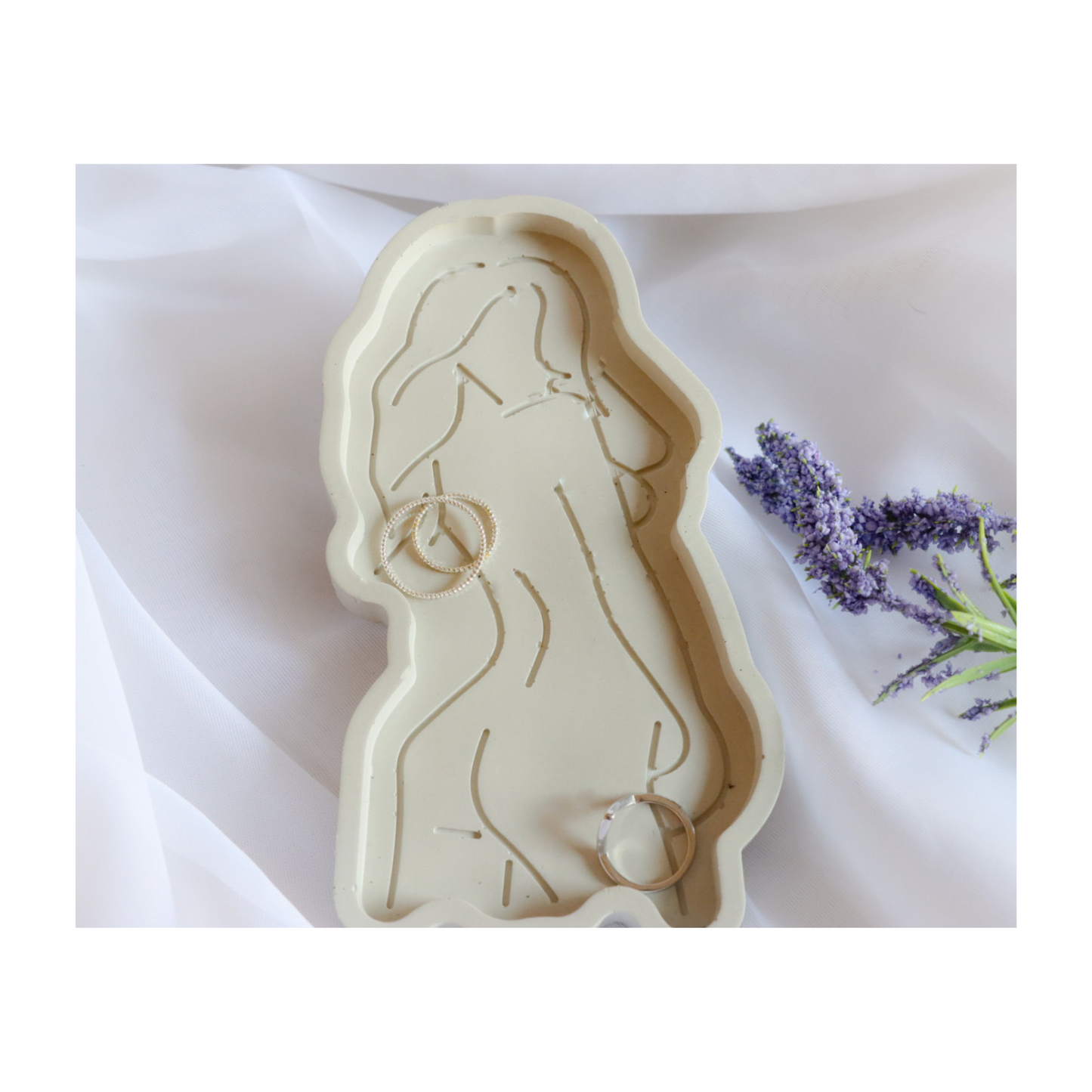 Goddess Jewelry Trinket Tray by Busy Bees Candles Shop color beige at busybeescandles.shop