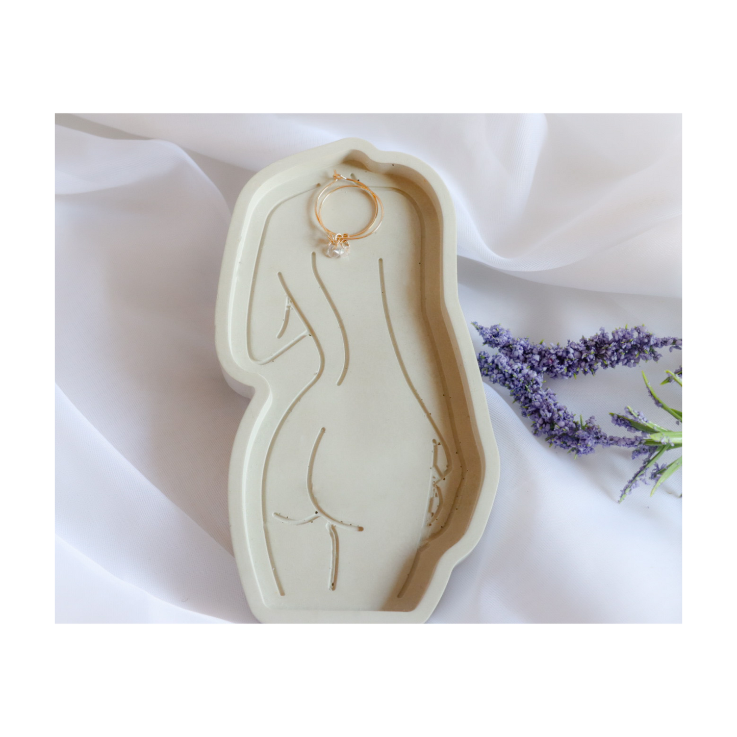 Goddess Jewelry Trinket Tray by Busy Bees Candles Shop color beige at busybeescandles.shop