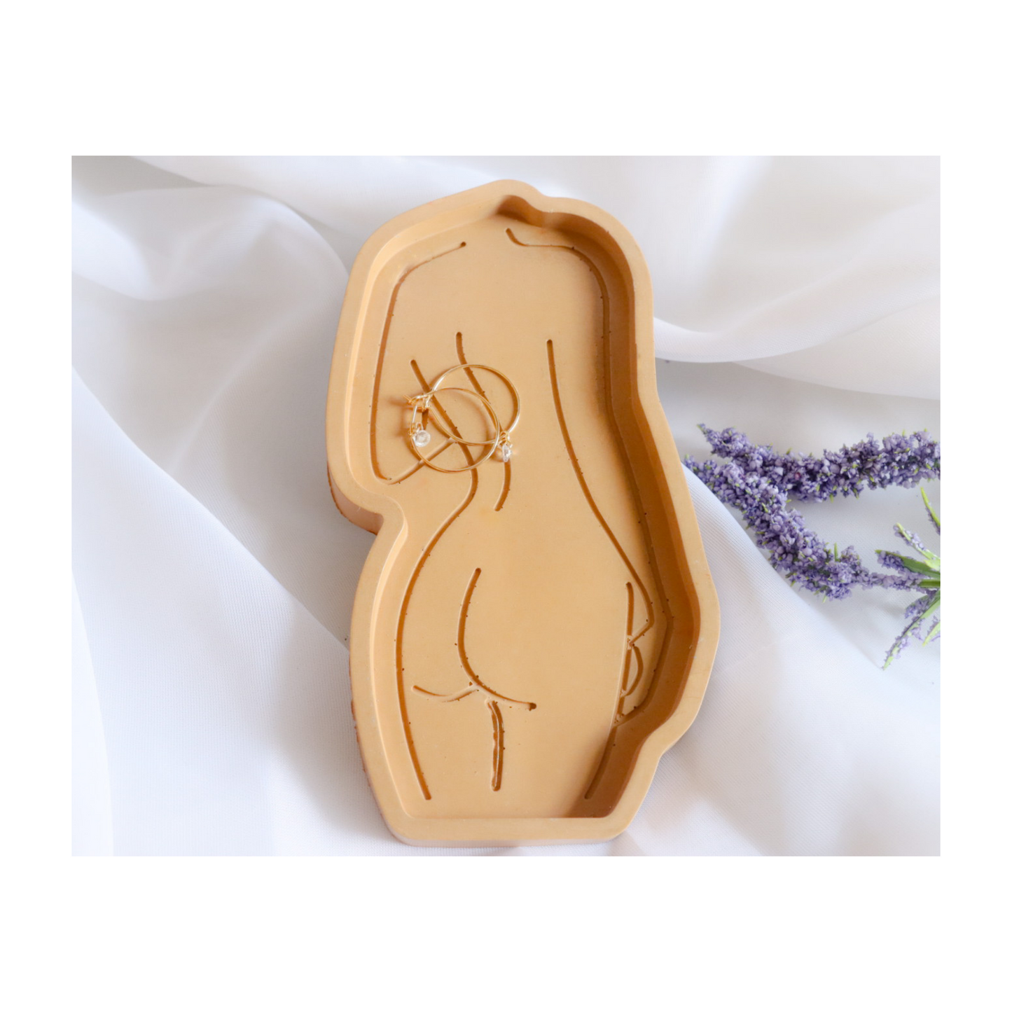 Goddess Jewelry Trinket Tray by Busy Bees Candles Shop color just peachy at busybeescandles.shop