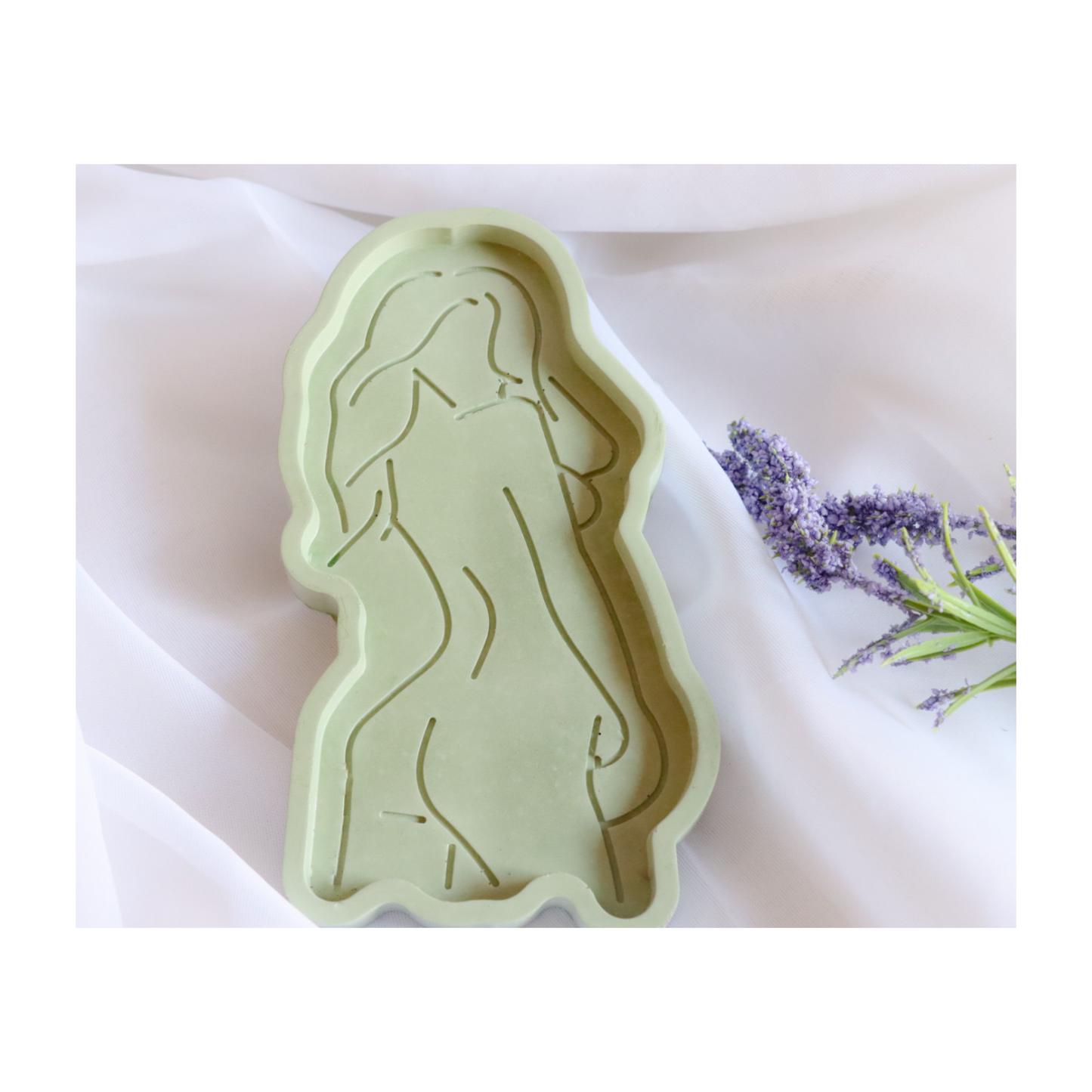 Goddess Jewelry Trinket Tray by Busy Bees Candles Shop color sage at busybeescandles.shop