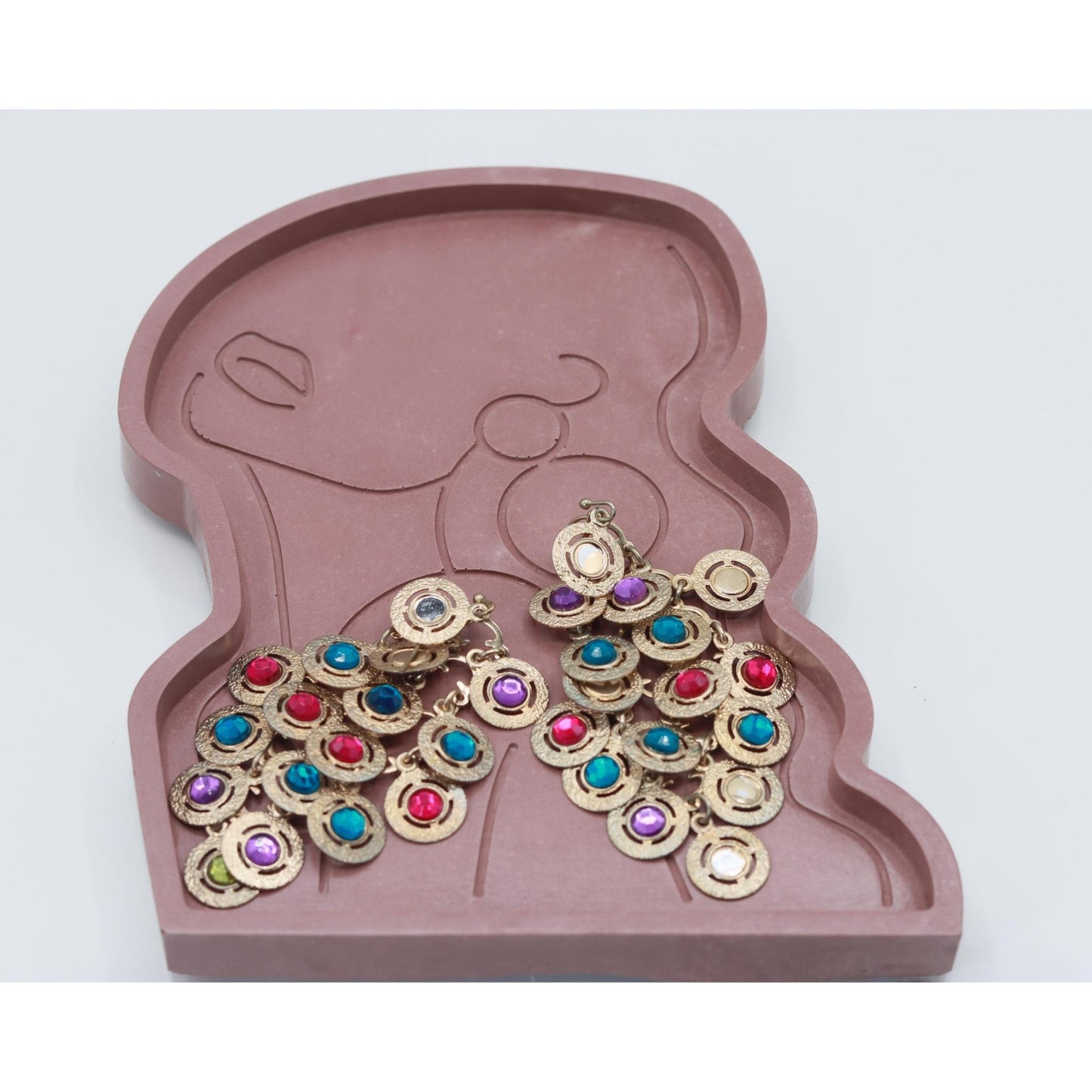 Goddess Jewelry Trinket Tray by Busy Bees Candles Shop color pink