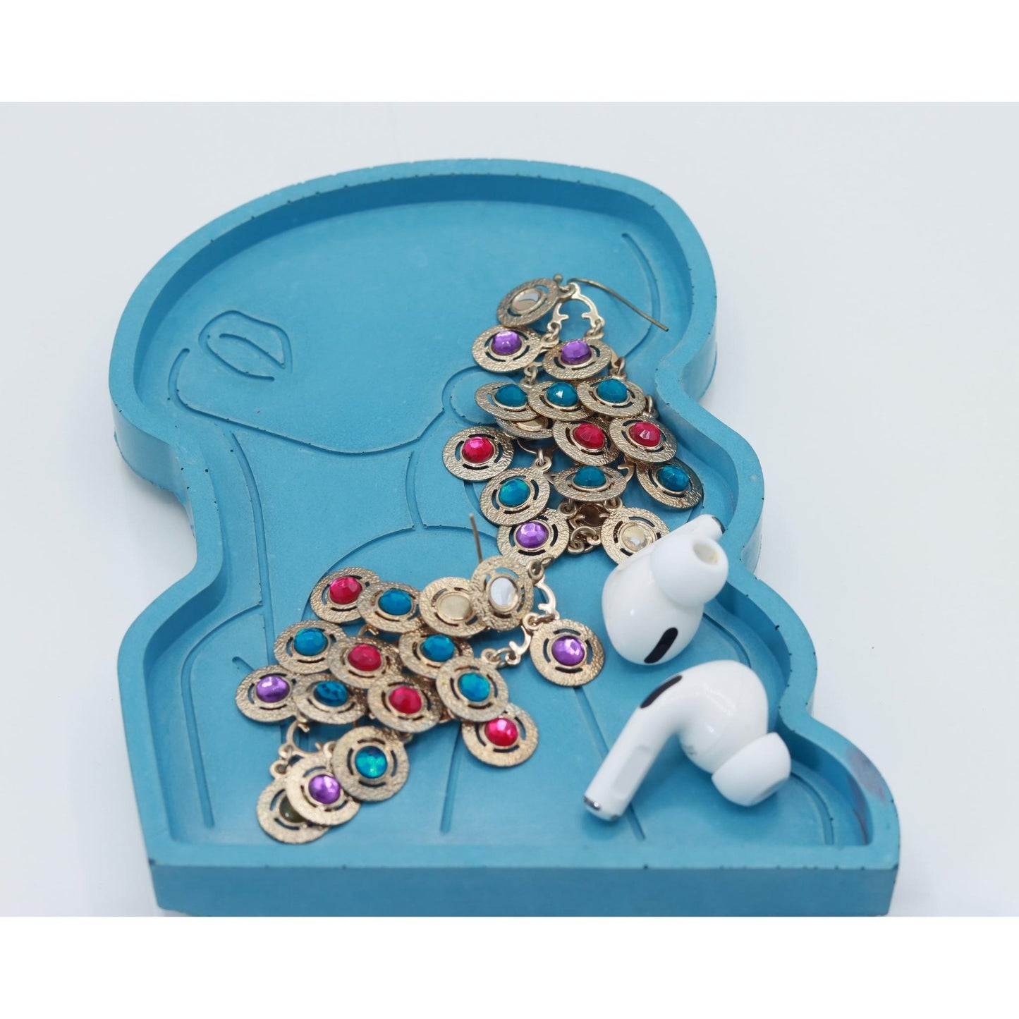 Goddess Jewelry Trinket Tray by Busy Bees Candles Shop color blue