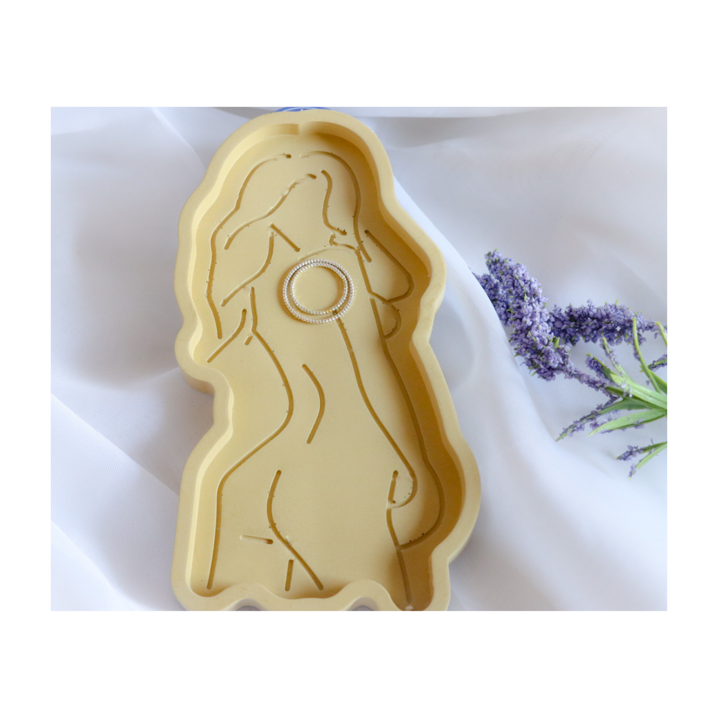 Goddess Jewelry Trinket Tray by Busy Bees Candles Shop color yellow at busybeescandles.shop