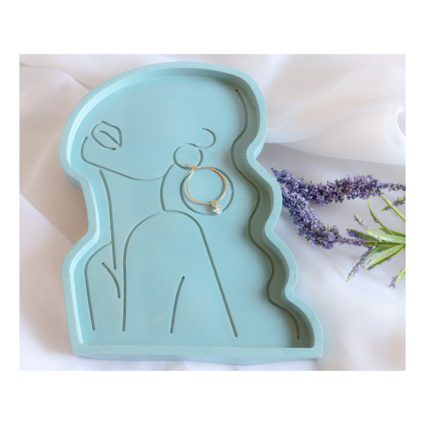 Goddess Jewelry Trinket Tray by Busy Bees Candles Shop color blue