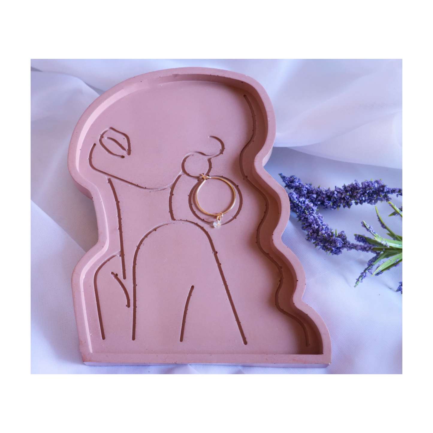 Goddess Jewelry Trinket Tray by Busy Bees Candles Shop color pink