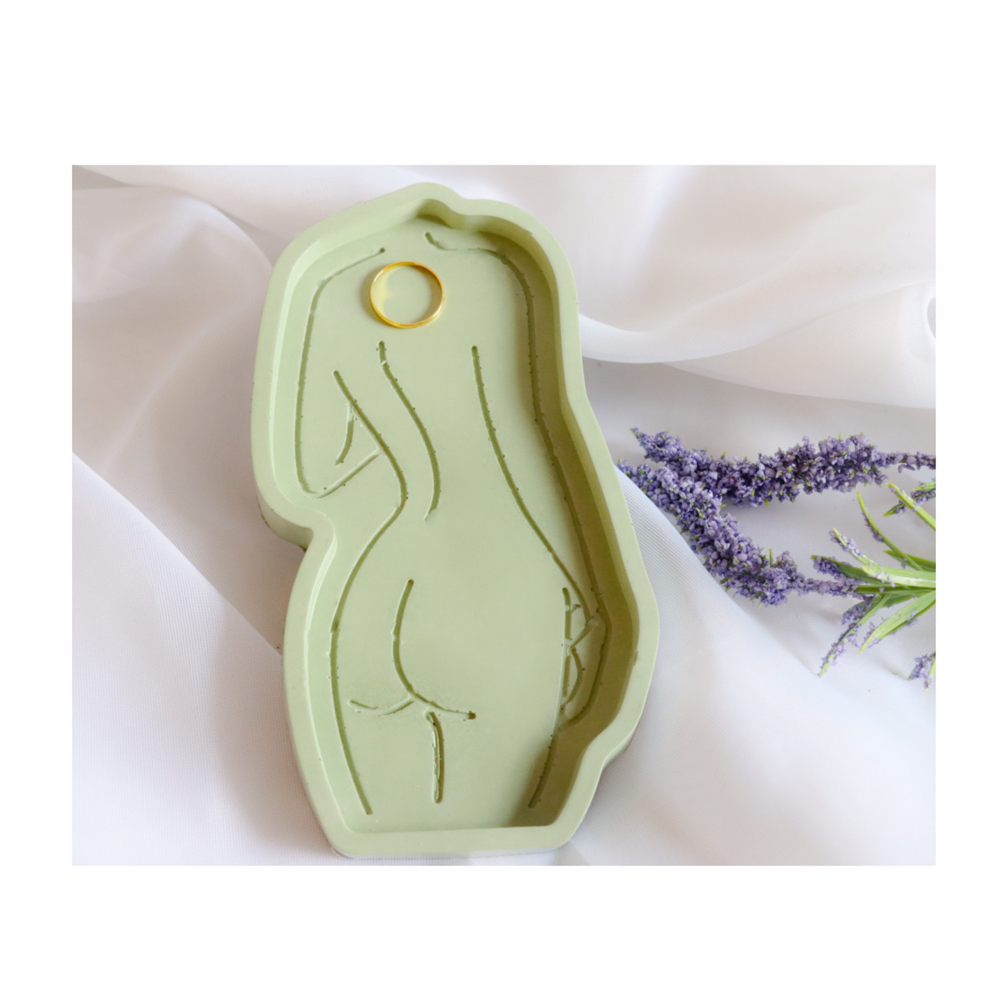 Goddess Jewelry Trinket Tray by Busy Bees Candles Shop color sage at busybeescandles.shop